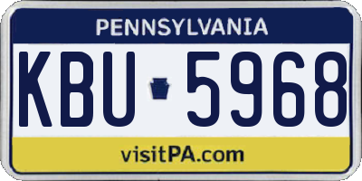 PA license plate KBU5968