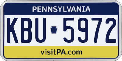 PA license plate KBU5972