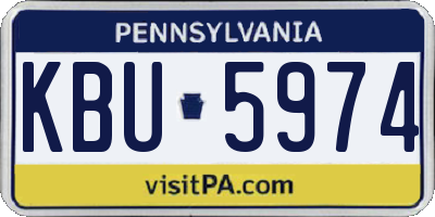 PA license plate KBU5974