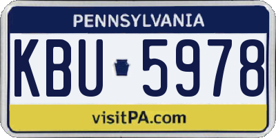PA license plate KBU5978