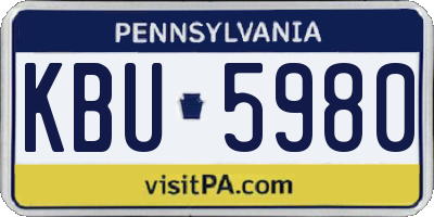 PA license plate KBU5980