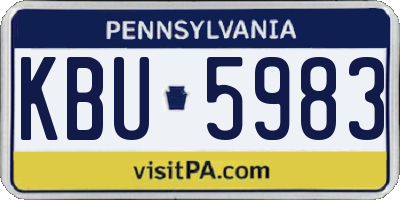 PA license plate KBU5983