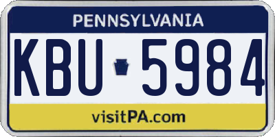 PA license plate KBU5984