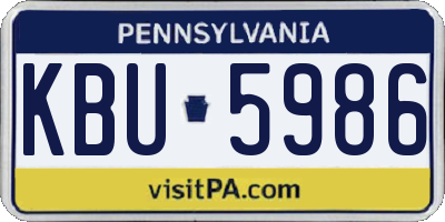 PA license plate KBU5986
