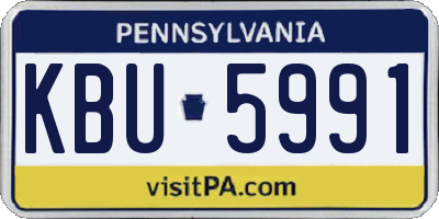 PA license plate KBU5991