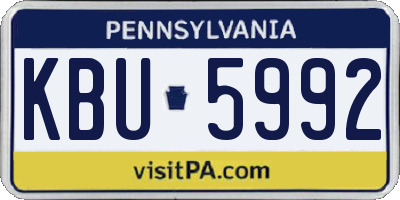 PA license plate KBU5992