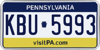 PA license plate KBU5993