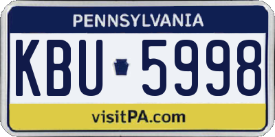 PA license plate KBU5998