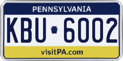 PA license plate KBU6002