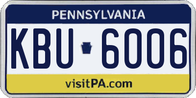 PA license plate KBU6006