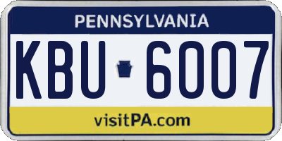 PA license plate KBU6007