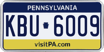 PA license plate KBU6009