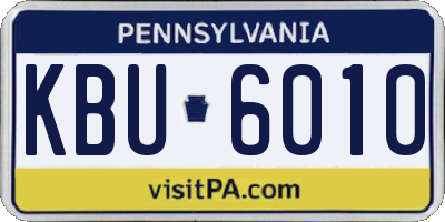 PA license plate KBU6010
