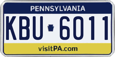 PA license plate KBU6011