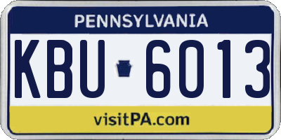 PA license plate KBU6013