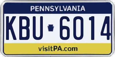PA license plate KBU6014