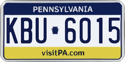 PA license plate KBU6015