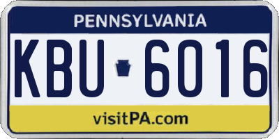 PA license plate KBU6016