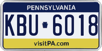 PA license plate KBU6018