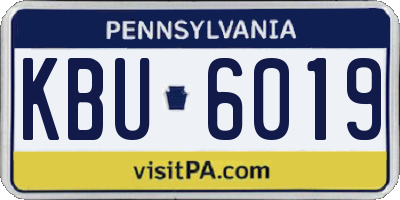 PA license plate KBU6019