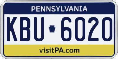 PA license plate KBU6020