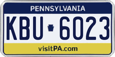 PA license plate KBU6023