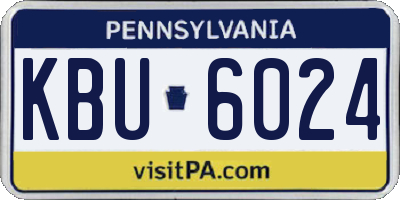 PA license plate KBU6024