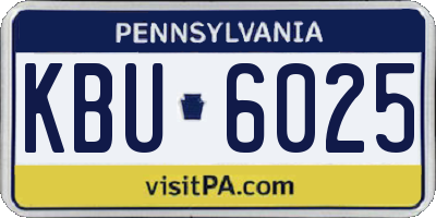 PA license plate KBU6025