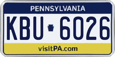 PA license plate KBU6026