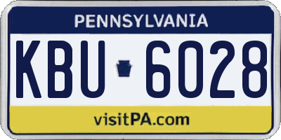 PA license plate KBU6028