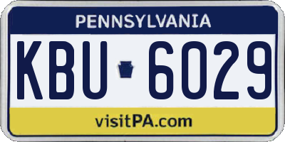 PA license plate KBU6029