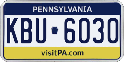PA license plate KBU6030