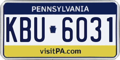 PA license plate KBU6031