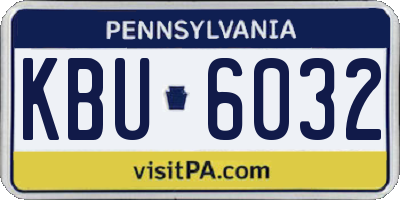 PA license plate KBU6032