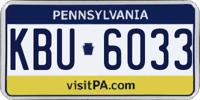 PA license plate KBU6033