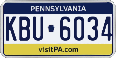 PA license plate KBU6034