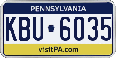 PA license plate KBU6035