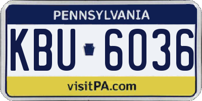 PA license plate KBU6036