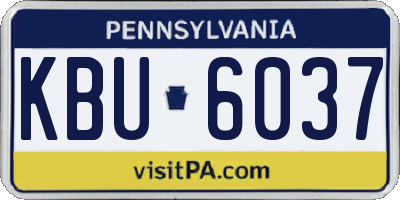 PA license plate KBU6037