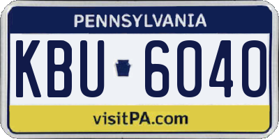 PA license plate KBU6040