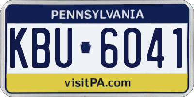 PA license plate KBU6041