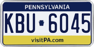 PA license plate KBU6045