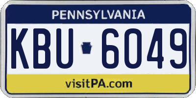 PA license plate KBU6049