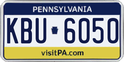 PA license plate KBU6050