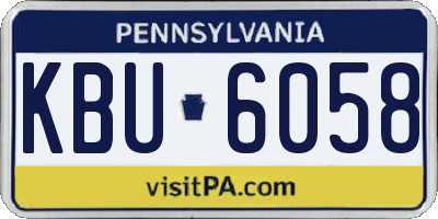 PA license plate KBU6058