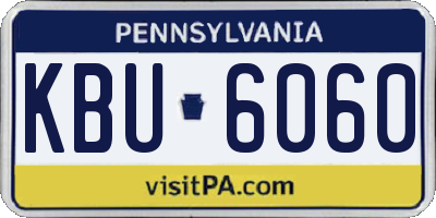 PA license plate KBU6060