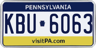 PA license plate KBU6063