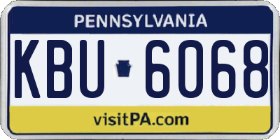 PA license plate KBU6068
