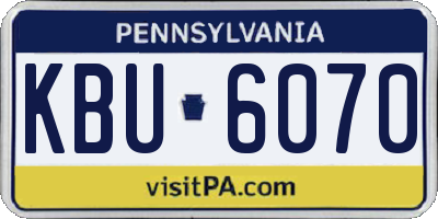 PA license plate KBU6070