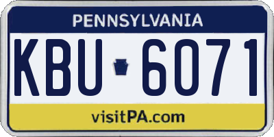 PA license plate KBU6071